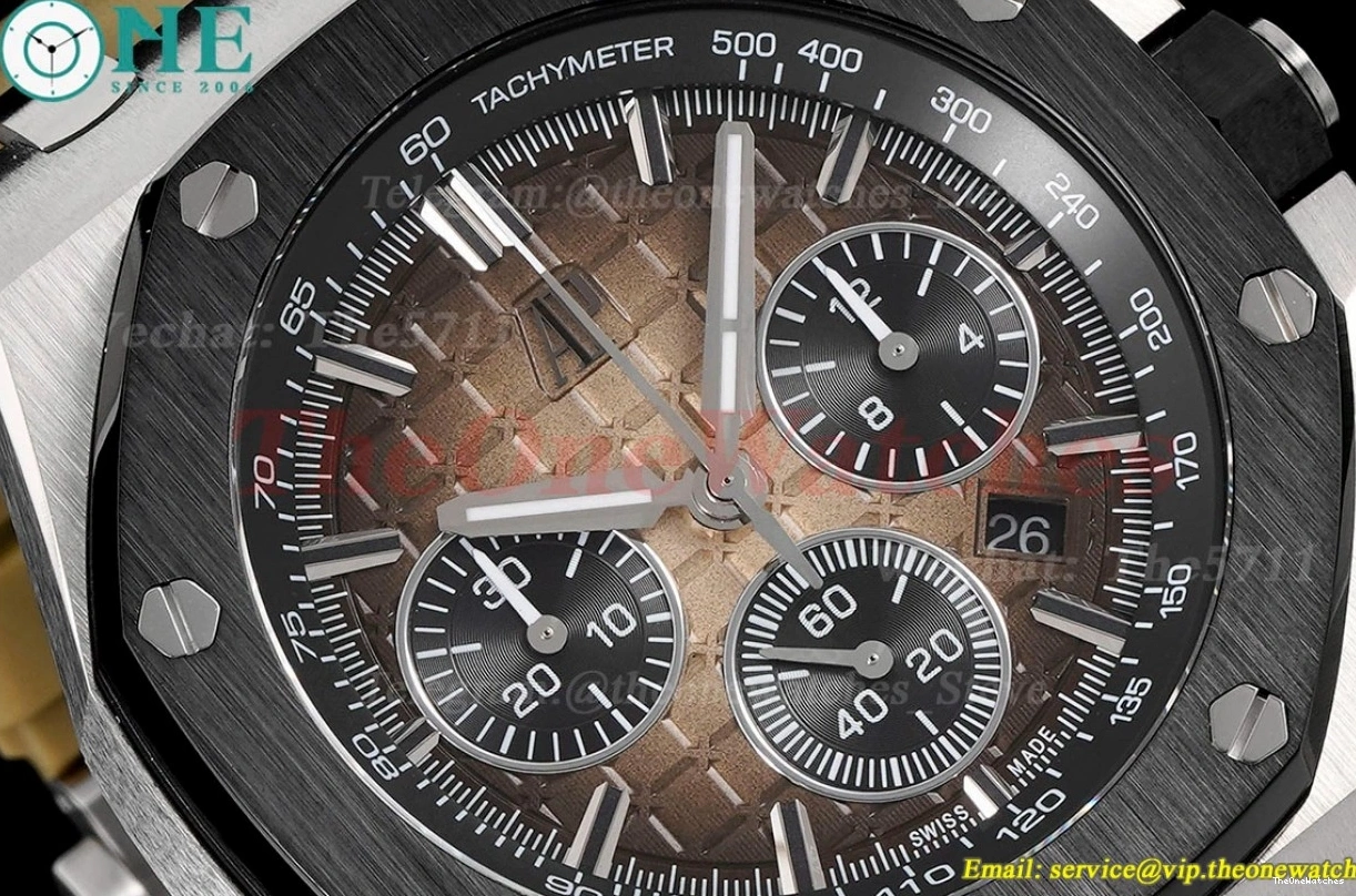 APF Brown Oak SS 43mm Offshore Black Royal RU Chrono A7750 0402